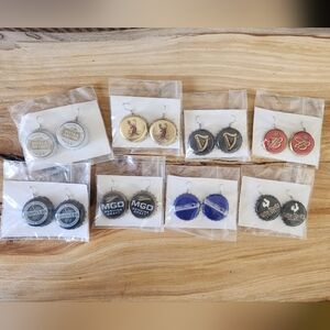 Assorted Vintage Beer Cap Earrings Labatt‎ Blue Etc
